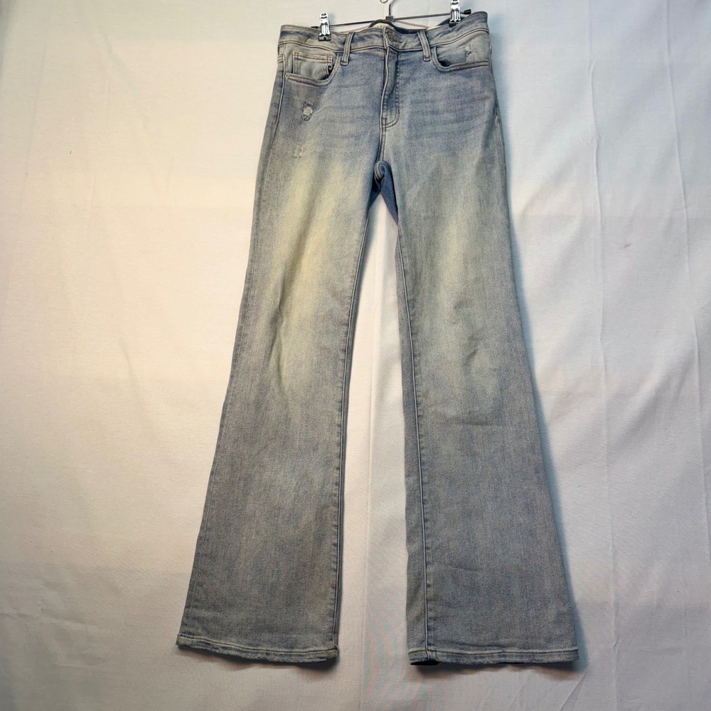 Francescas Harper Heritage Mid Rise Straight Leg Distressed Jeans Light Wash 29
